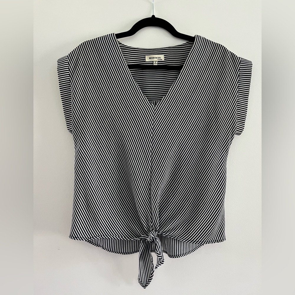 Monteau Front Tie Blouse